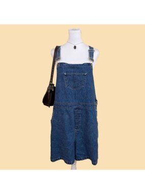 90s denim cottagecore overall shorts
